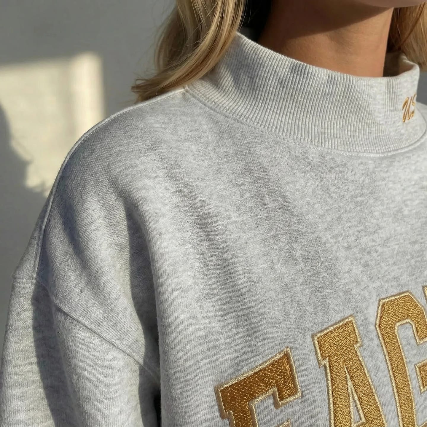 Customer photo review of Custom Mockneck Embroidered Team Name Sweatshirt – Stand-up Collar