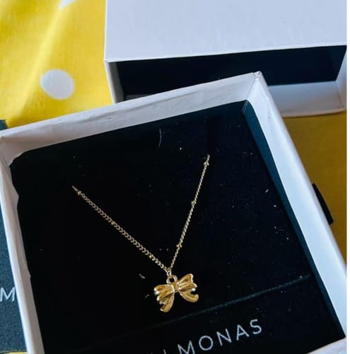 Customer photo review of Bow Pendant Necklace