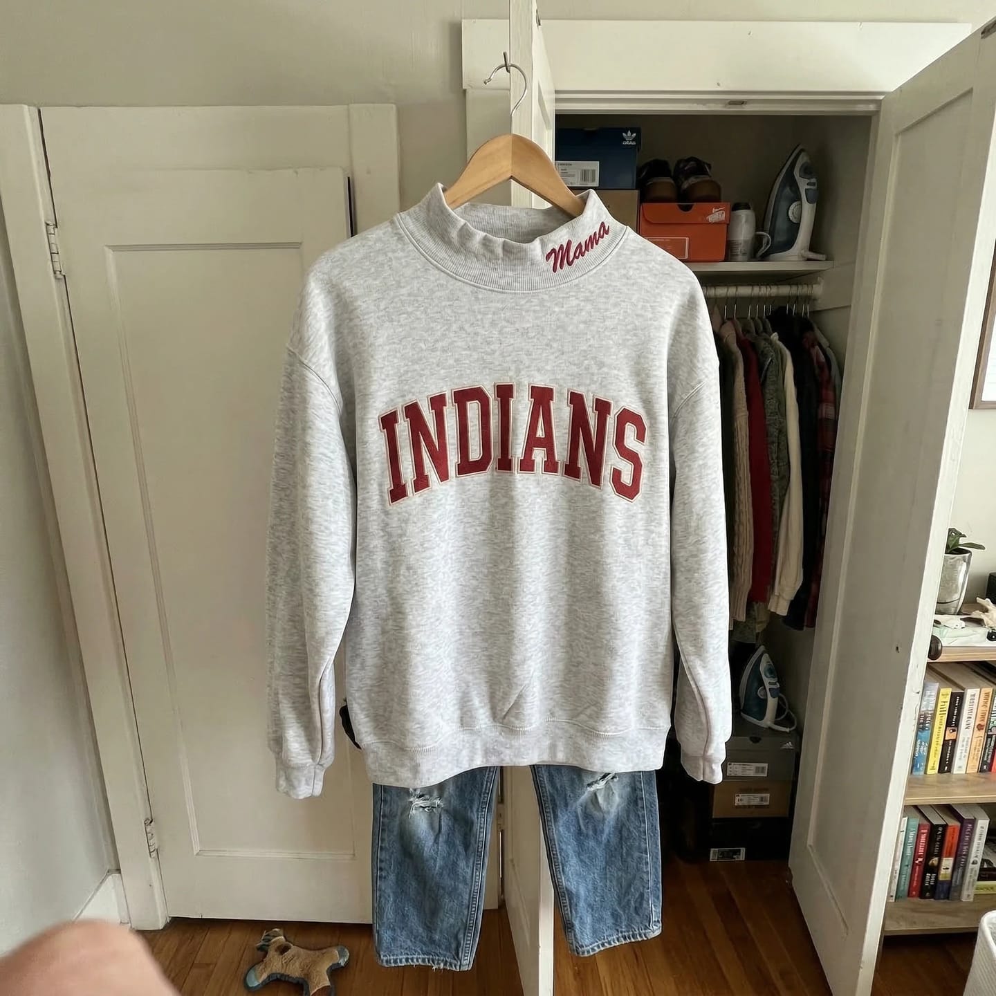 Customer photo review of Custom Mockneck Embroidered Team Name Sweatshirt – Stand-up Collar