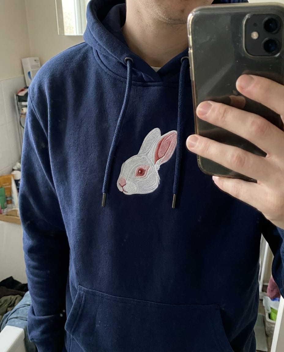 Customer photo review of Custom Full-Color Embroidered Pet Portrait Sweatshirt, Hoodie
