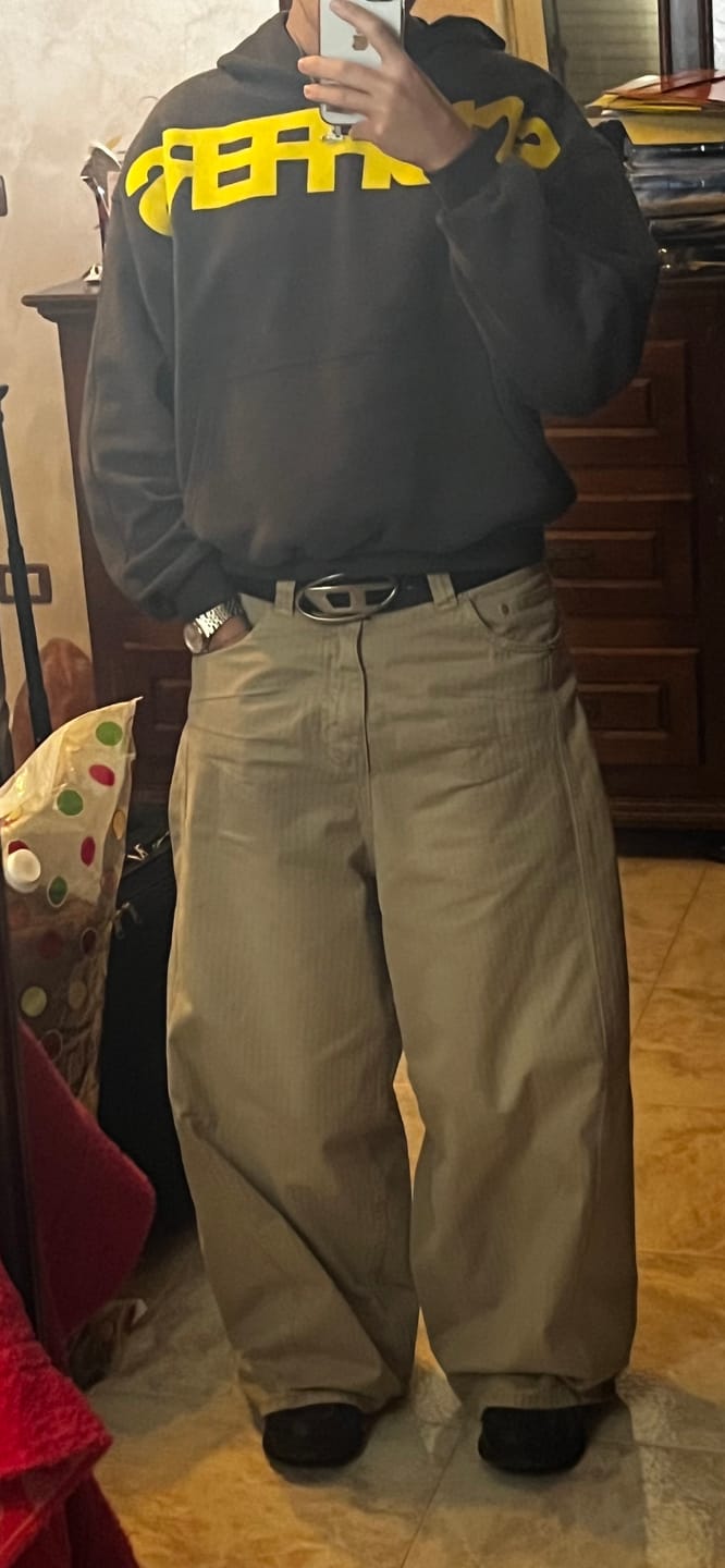 Customer photo review of Herringbone Pants Beige