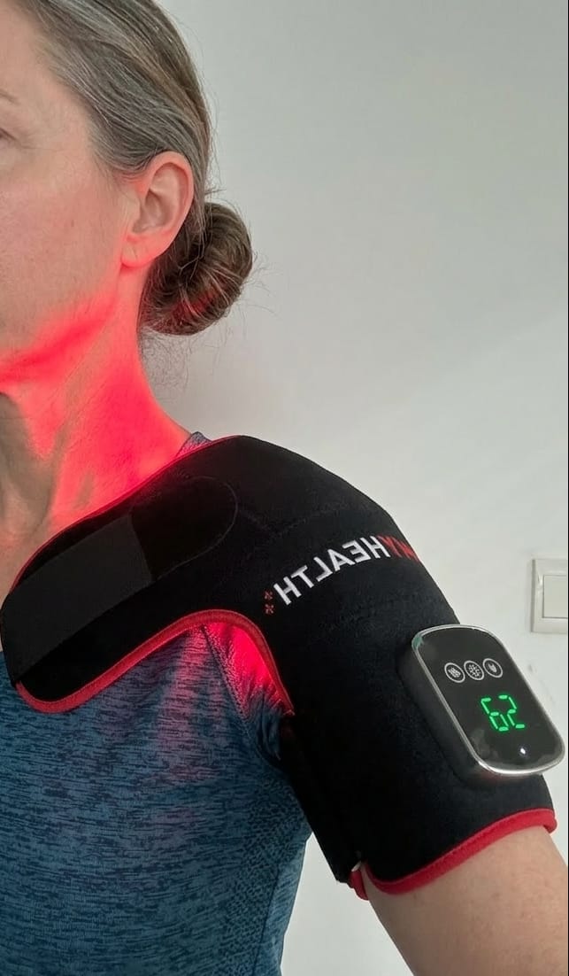 Customer photo review of Lumyhealth Red & Infrared Light Therapy Shoulder Wrap