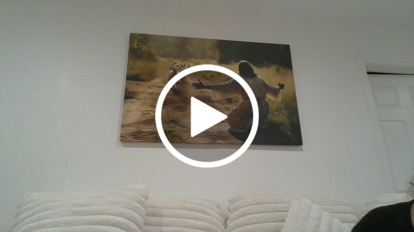 Customer video review of Lamb Runs to Jesus Wall Art Canvas