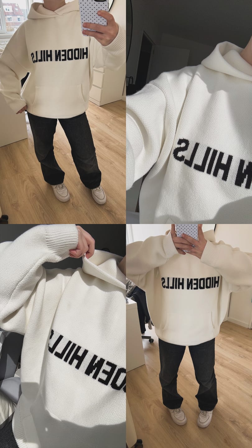 Customer photo review of KNIT HOODIE OFF WHITE