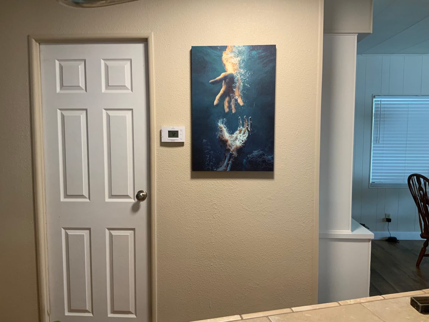 Customer photo review of The Hand Of God, Jesus Reaching Into Water, Wall Art Canvas