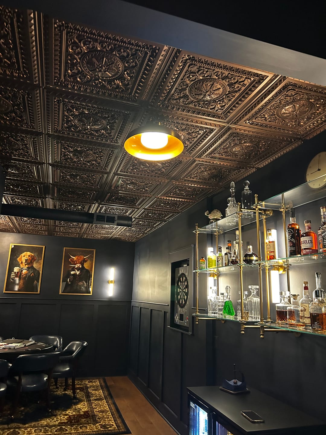 Customer photo review of Wide Iron Dome Dimmable LED Semi Flush Ceiling Light