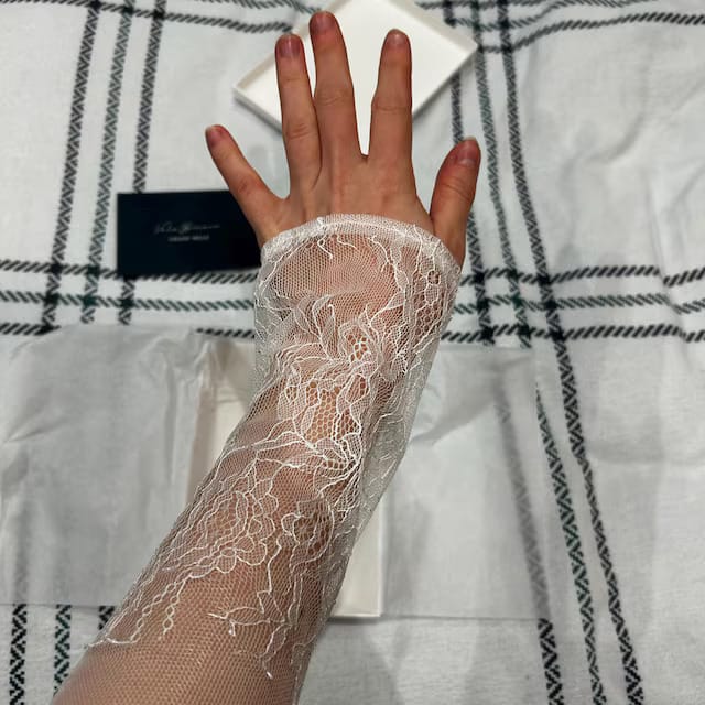 Customer photo review of French Lace Bridal Sleeves