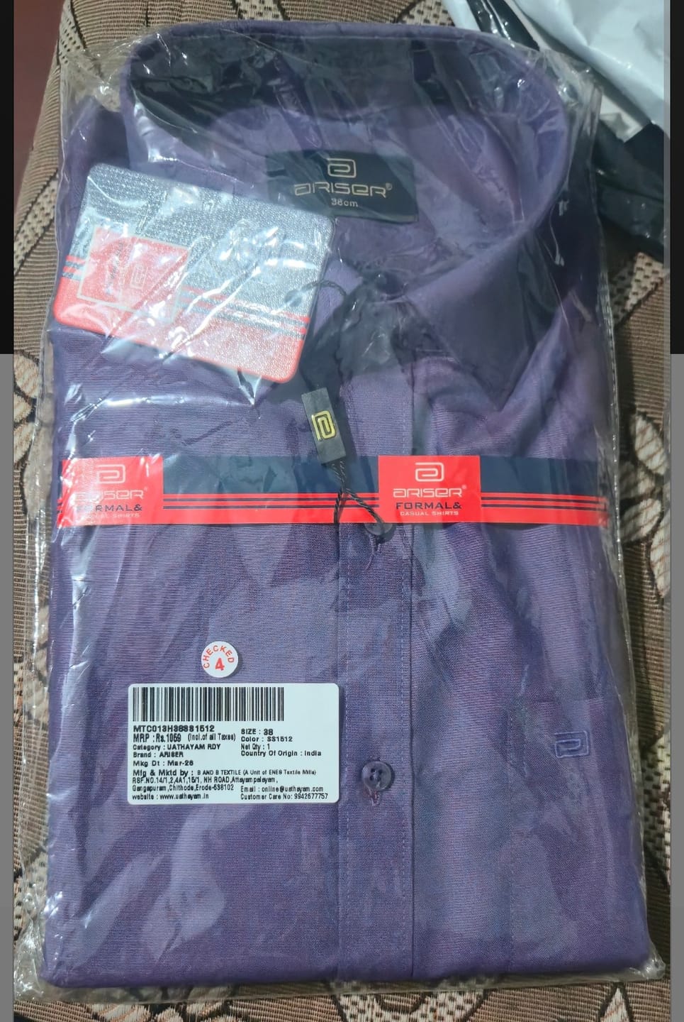 Customer photo review of Super Soft - Iris Purple Formal Shirts for Men | Ariser