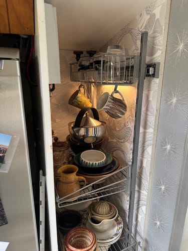 Customer photo review of Tokyo Fish Bowl Wallpape - Beige/Grey/Metallic-1