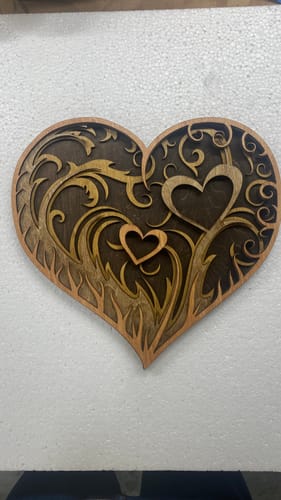 Customer photo review of Laser cut multilayer mandala love heart svg file