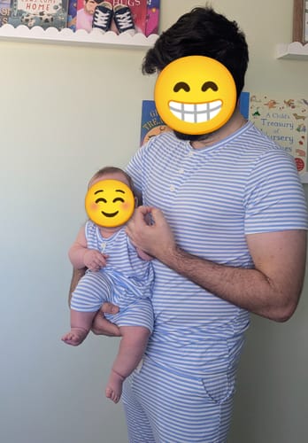 Customer photo review of Kids Tank Short Set - BLUE STRIPE