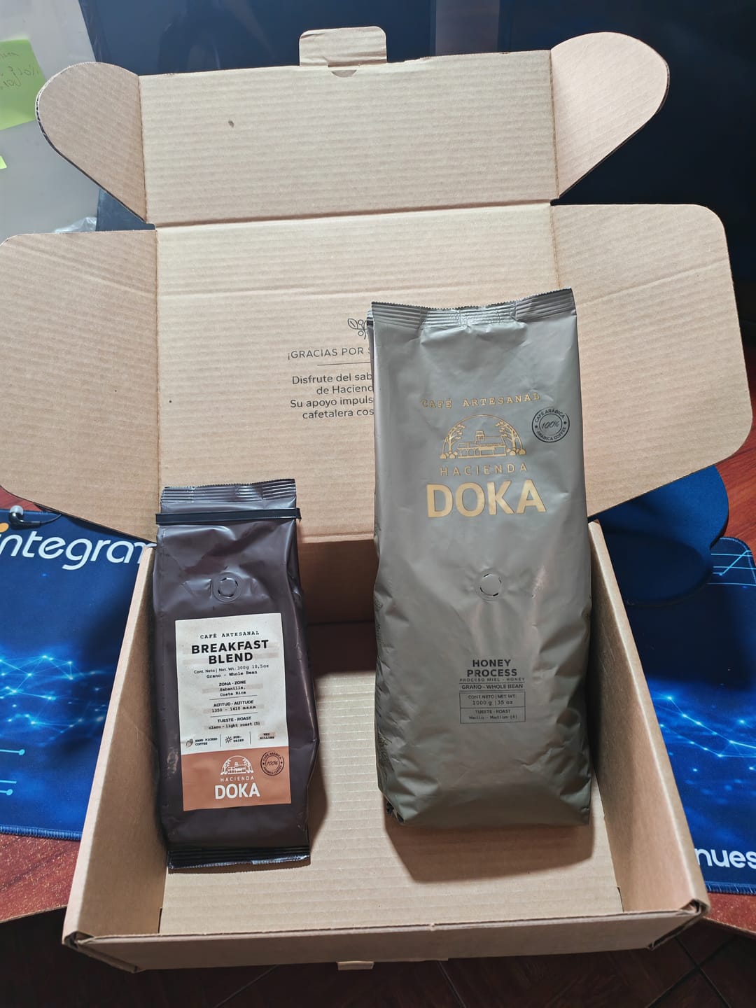 Customer photo review of Café Hacienda Doka Honey Process