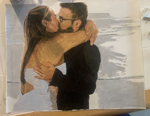 Customer photo review of Custom Paint By Numbers - Turn Trip Memory into Art