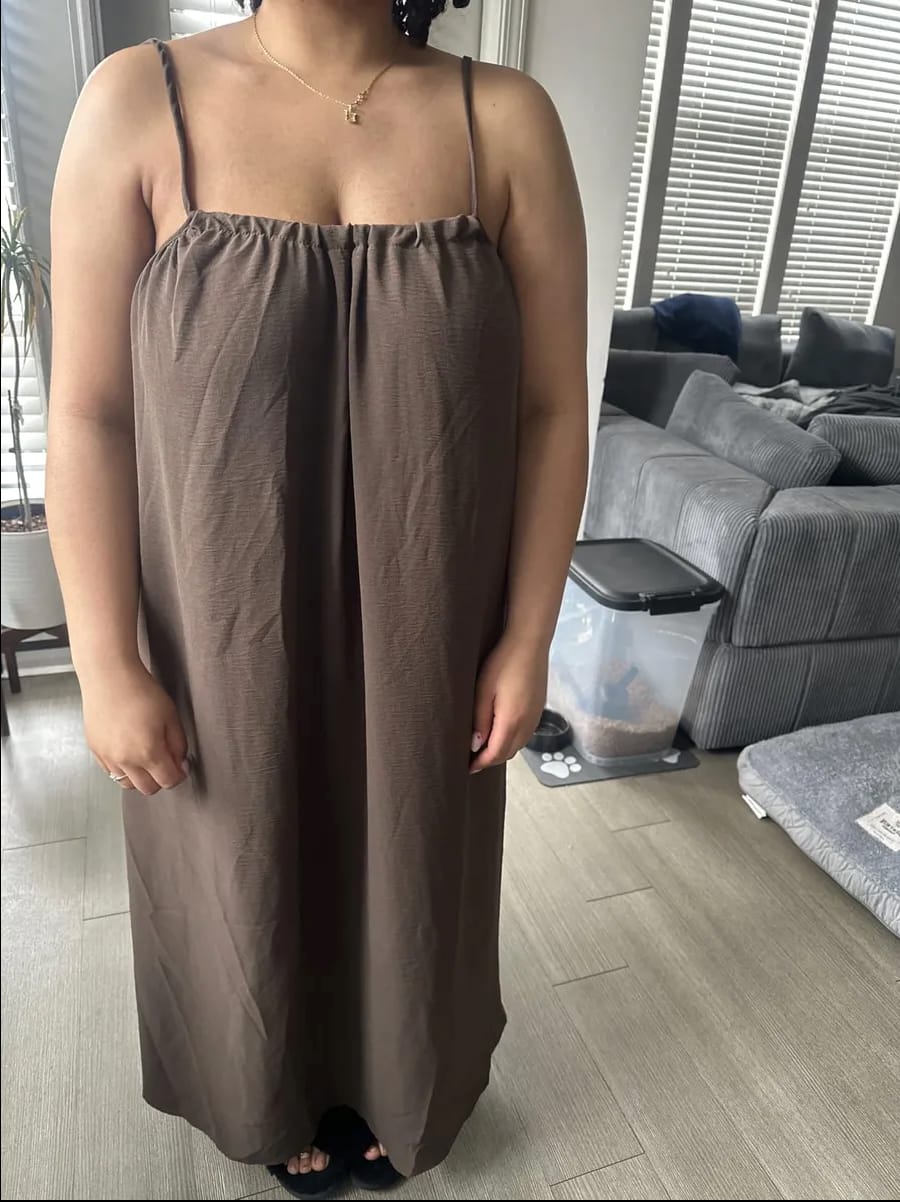 Customer photo review of Backless Maxi Dress