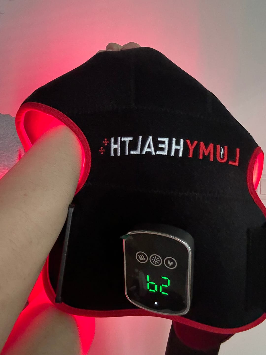 Customer photo review of Lumyhealth Red & Infrared Light Therapy Shoulder Wrap