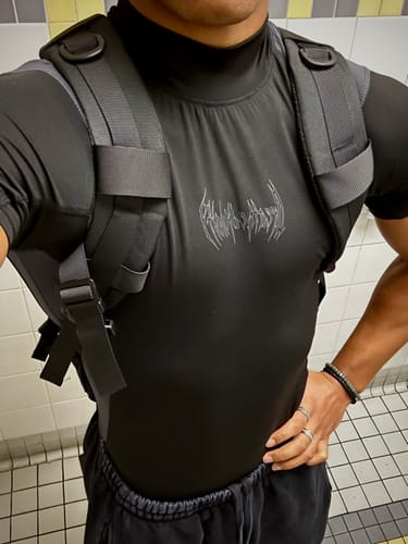 Customer photo review of Void Tech™ Adrenaline Mock Neck Compression [DARKNESS]