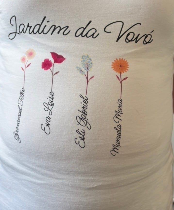 Customer photo review of Camiseta Personalizada Jardim da Vovó - BRANCA - Algodão 100%