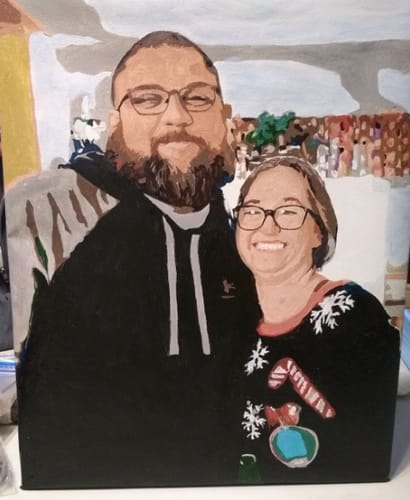 Customer photo review of Custom Paint By Numbers - Personalized Portraits Art