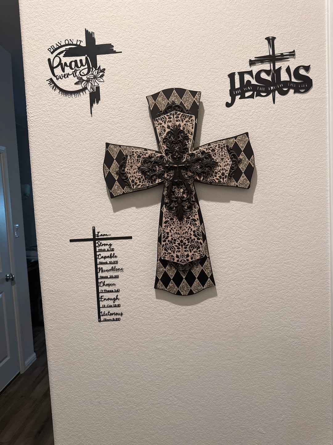 Customer photo review of Christianartworkshop Modern Style Pray Over It Quote Inspirational Metal Wall Decor