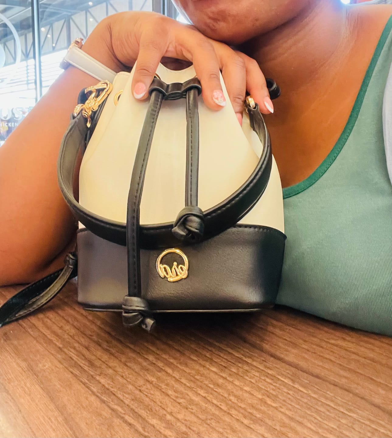 Customer photo review of The Monroe Bucket Bag