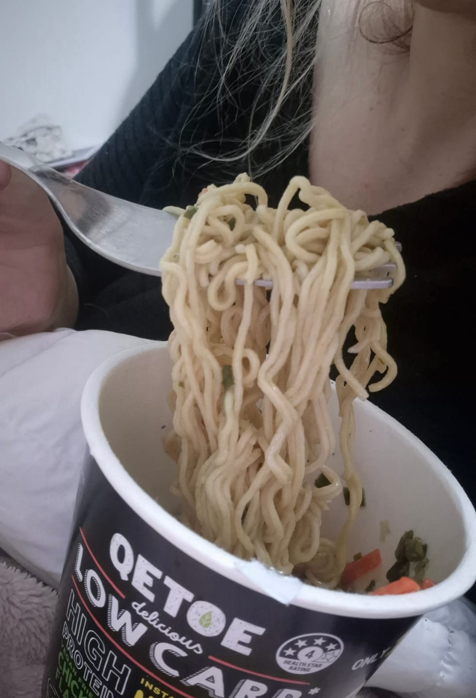 Customer photo review of Qetoe Low Carb High Protein Instant Cup Noodle - COMBO 6 PACK