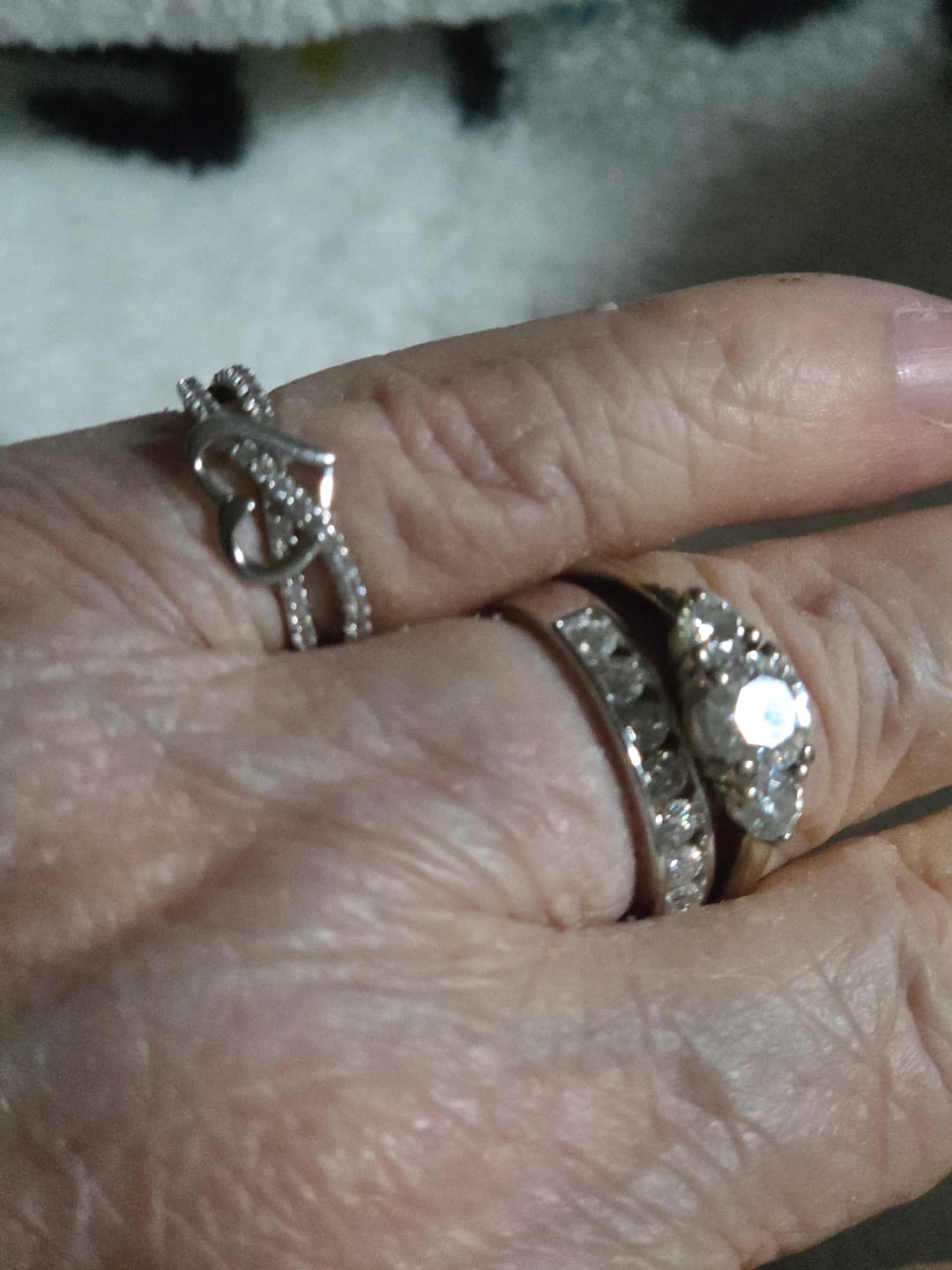 Customer photo review of Channel Set Moissanite Half Eternity Wedding Band Ring In Sterling Silver