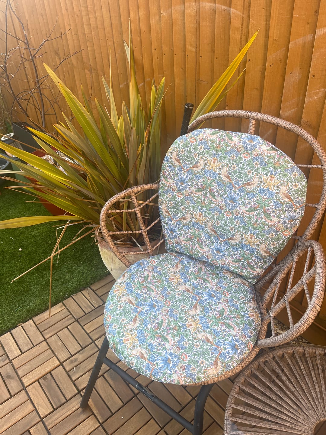 Customer photo review of William Morris Garden Birds Water Resistant Fabric