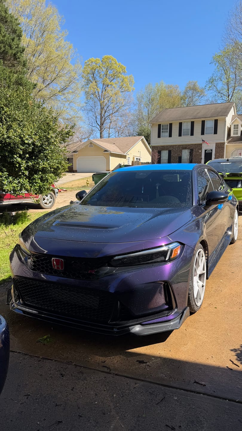 Customer photo review of Glossy Metallic Midnight Purple Vinyl Wrap