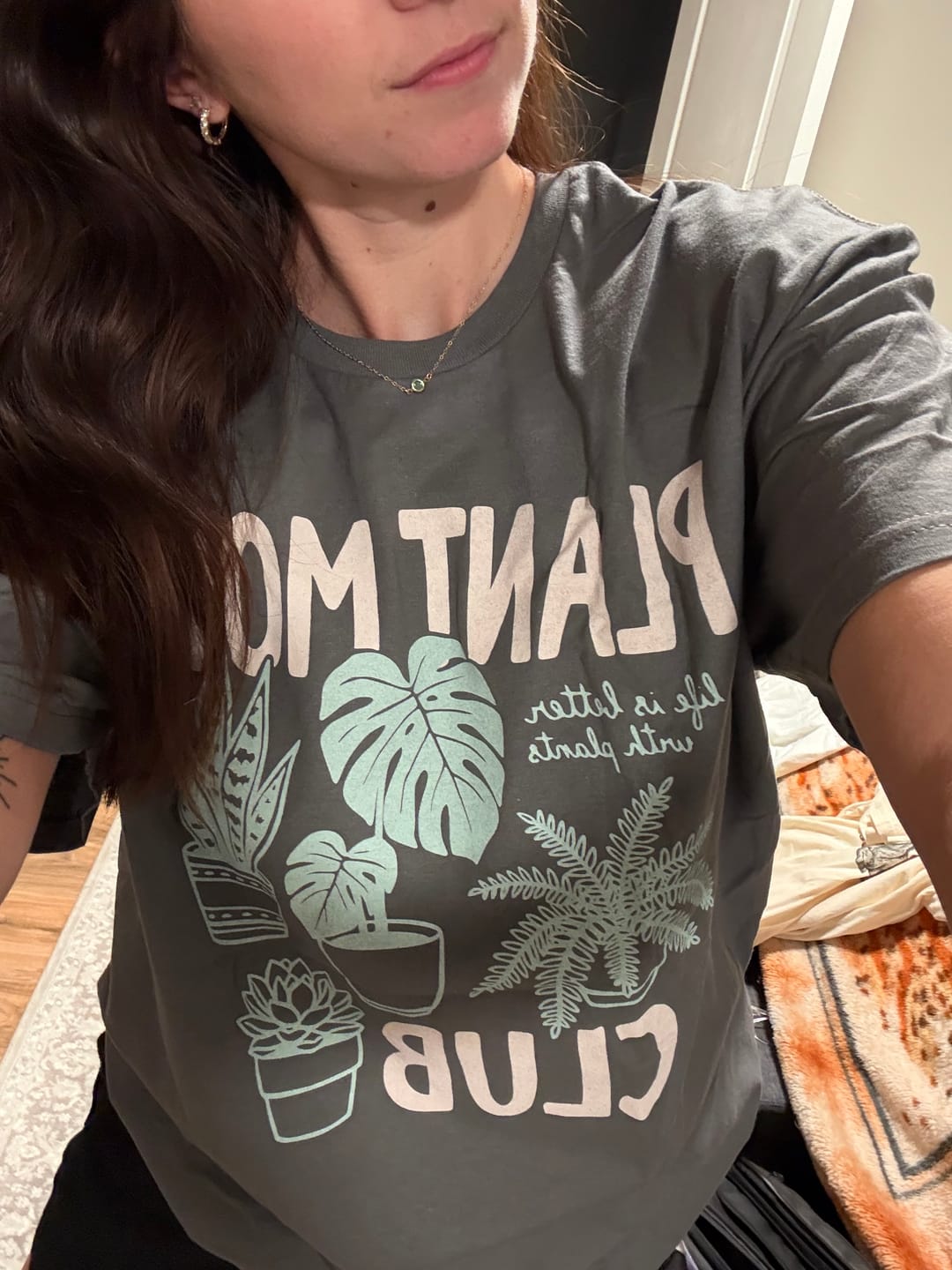 Customer photo review of Plant Mom Club T-Shirt | Plant Lover Gift for Gardeners