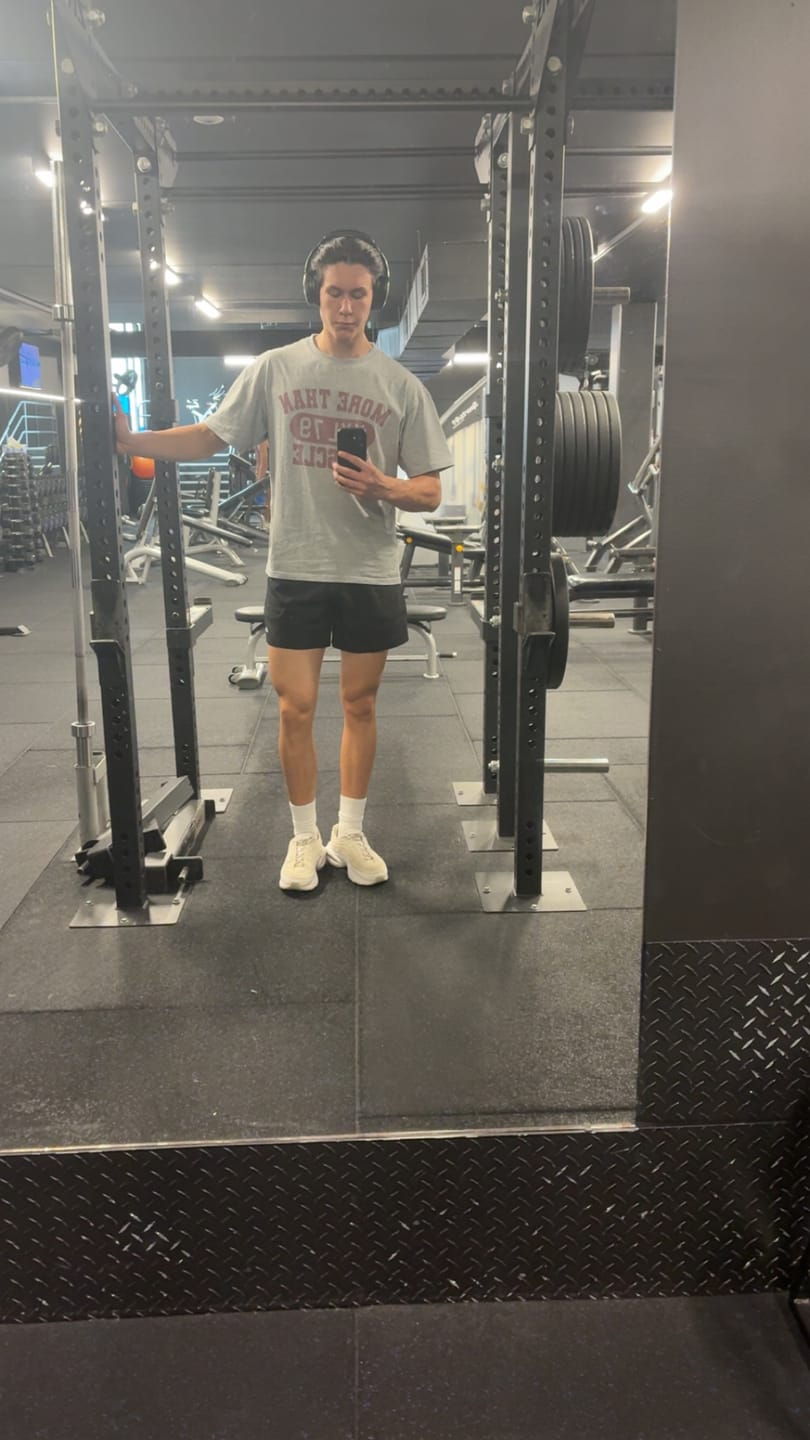 Customer photo review of Relaxed Fit Gym Tee - Grey