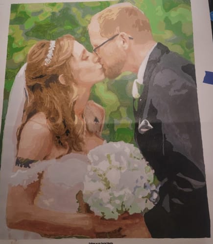 Customer photo review of Custom Paint By Numbers - Personalized Portraits Art