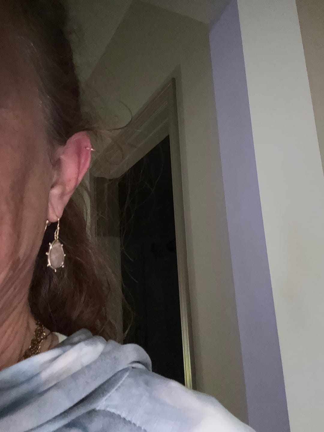 Customer photo review of Natural Sunstone Drop Earrings