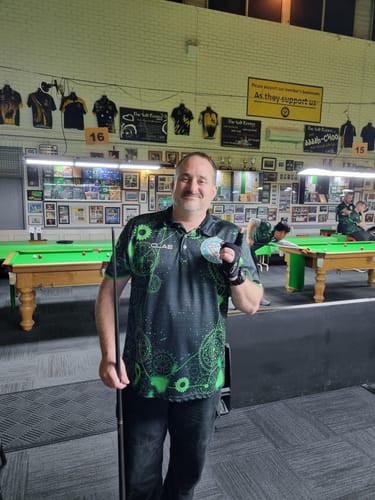 Customer photo review of Maxcorners Billiards 8 Ball Gear Personalized Name 3D Shirt For Steve
