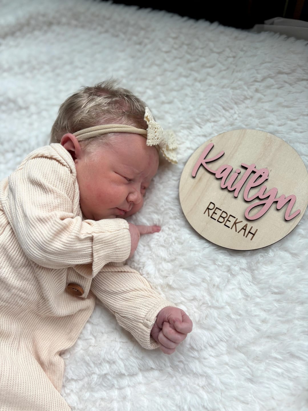 Customer photo review of Baby Name Announcement Sign with Stats