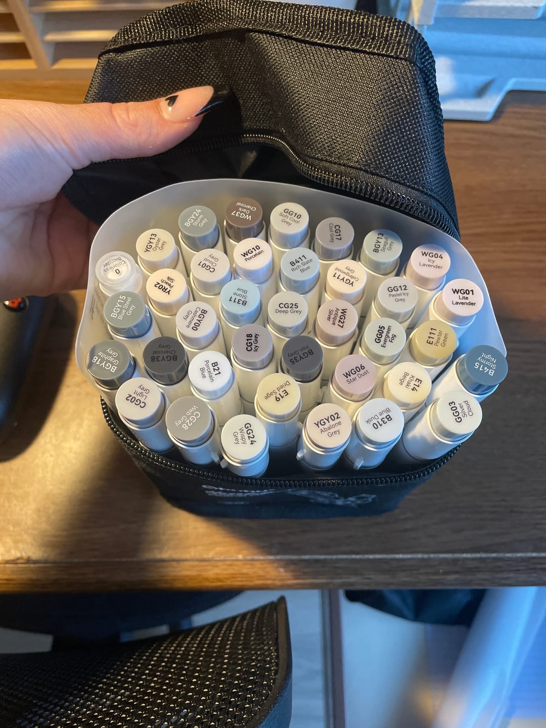 Customer photo review of Ohuhu Honolulu 36 Gray Tone Colors Dual Tips Alcohol Art Markers