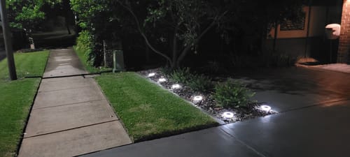 Customer photo review of GardenBrite™ Rust-Proof Solar Ground Light Pack