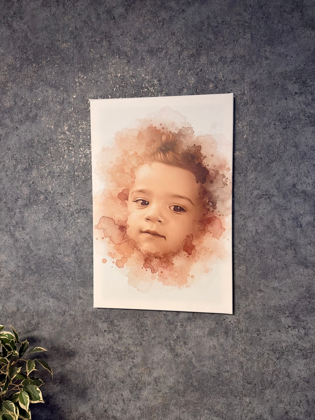 Customer photo review of Foto deines Baby im Aquarell-Stil | Geschenk zur Geburt