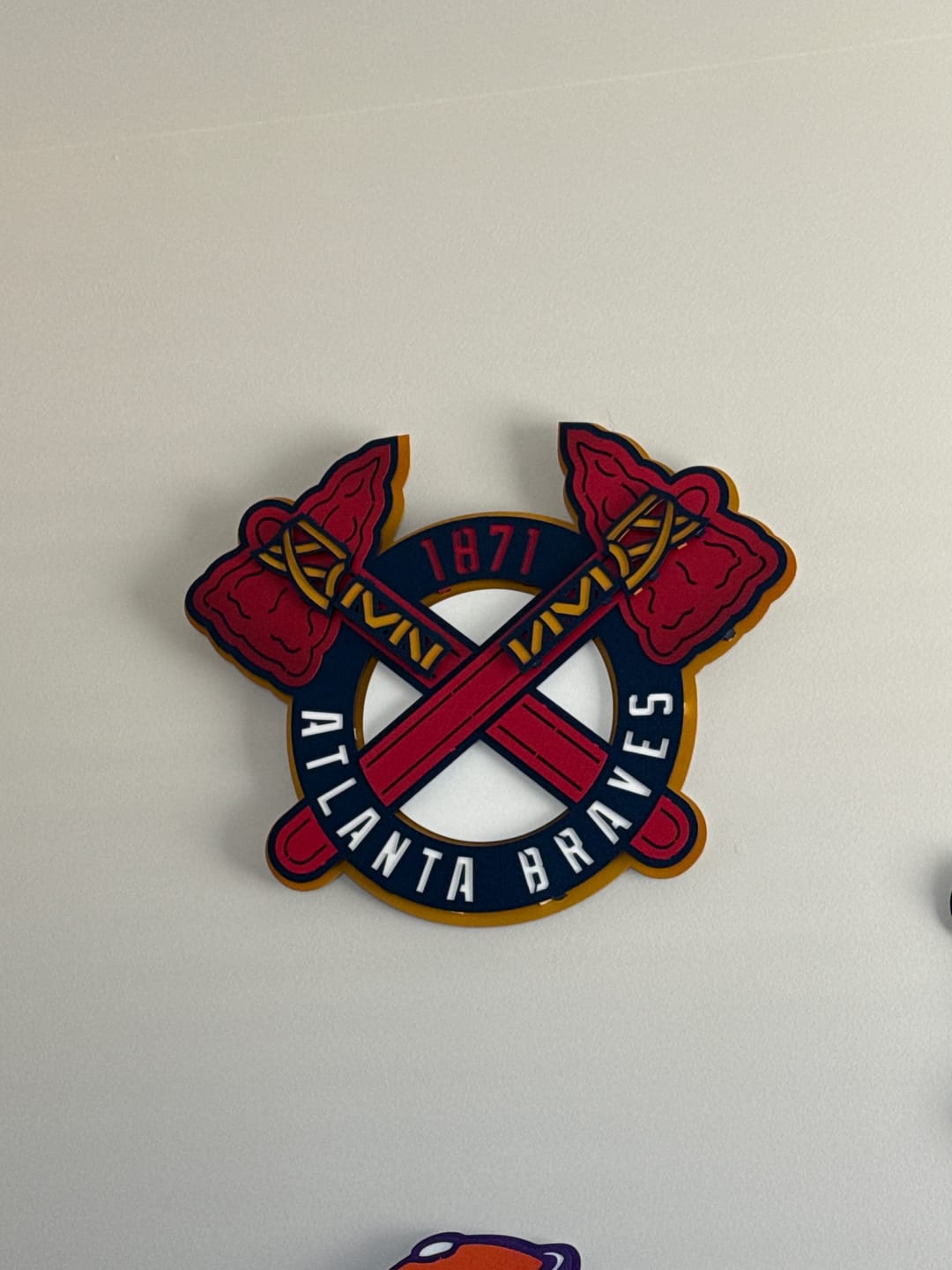 Customer photo review of Atlanta Braves 7 layer "1871" Cooperstown  3D Metal Wall Art