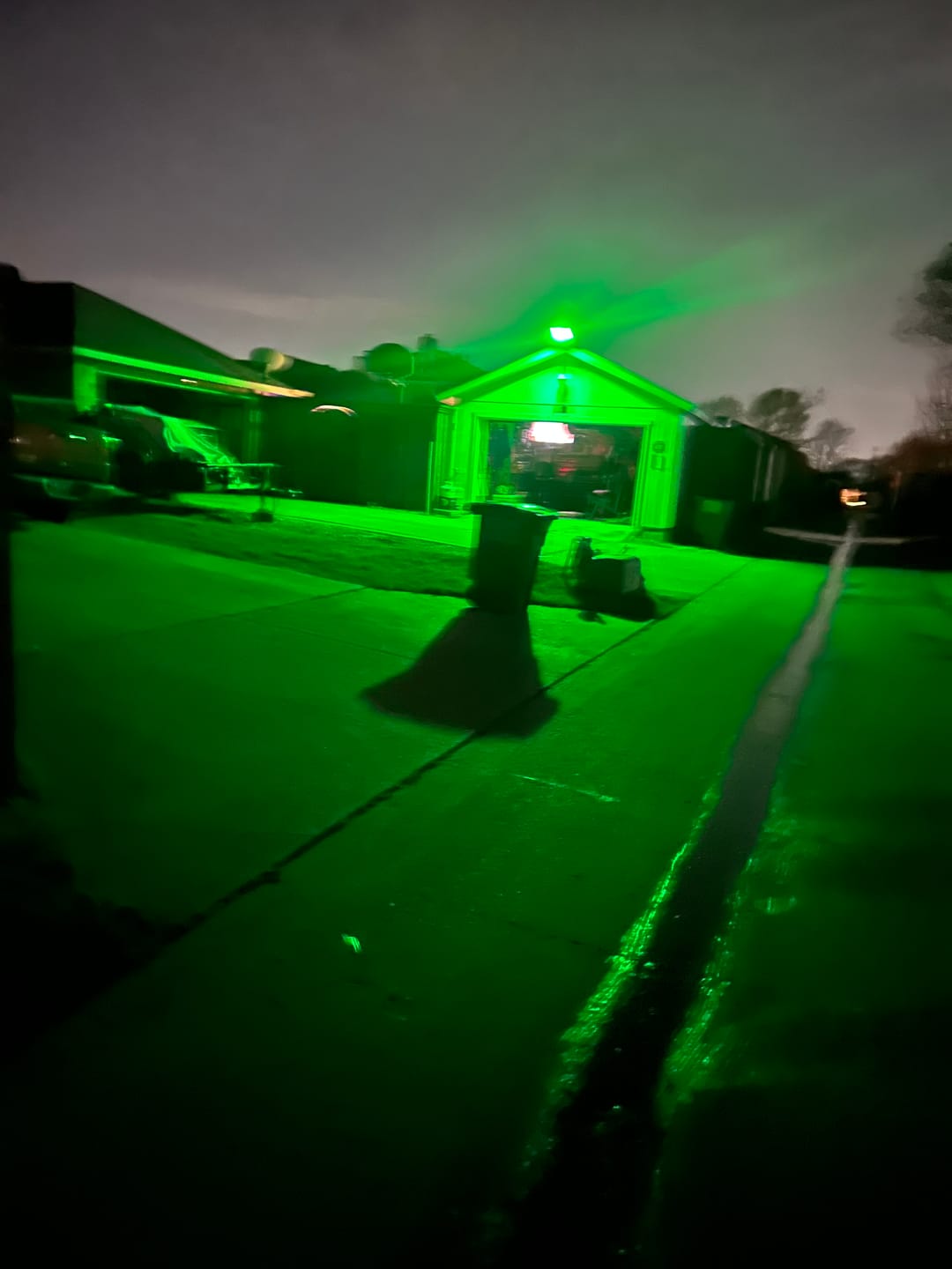 Customer photo review of Solar Green Feeder Light for Hunting -10,000 lumens (2 Pack)