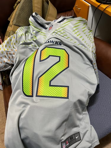 Customer photo review of Men's Seattle Seahawks 12th Fan Navy Game Team Jersey