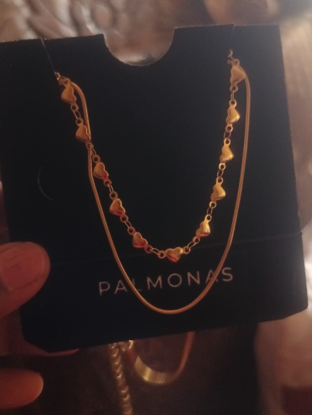 Customer photo review of Lovely Heart Two Layered Necklace