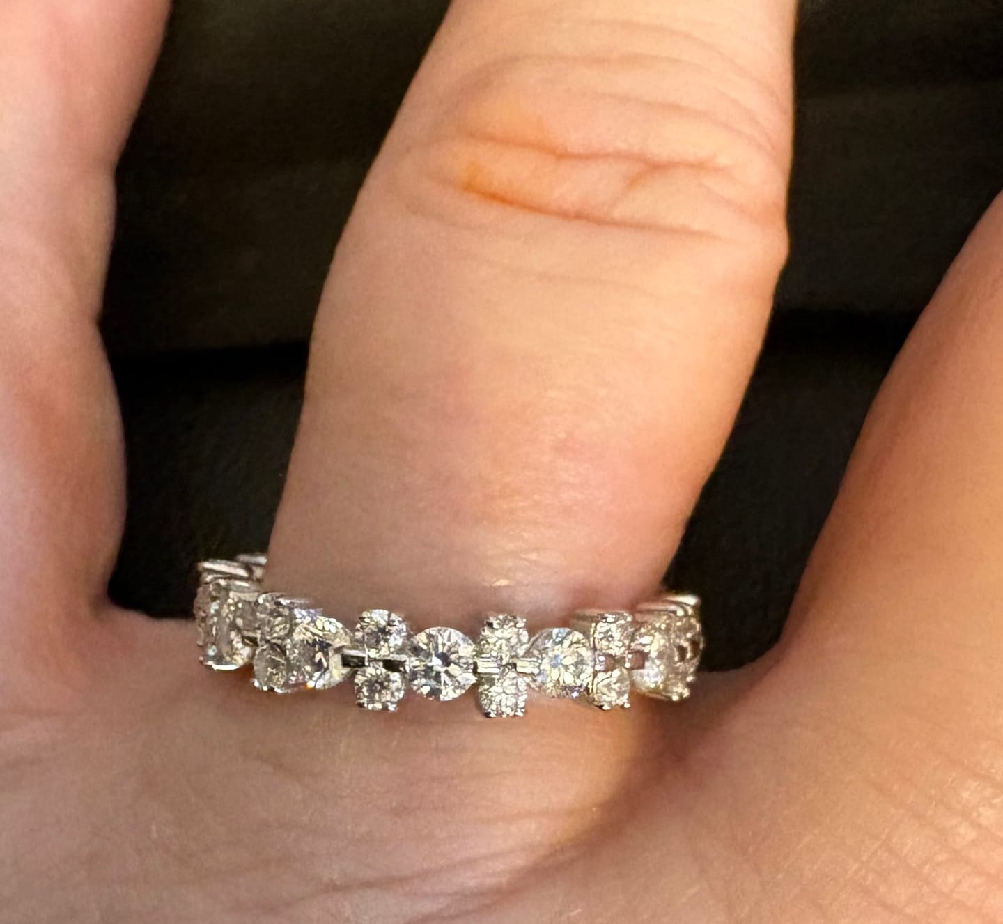 Customer photo review of Moissanite 2.5 Ct Round Cut Full Wedding Band for Women