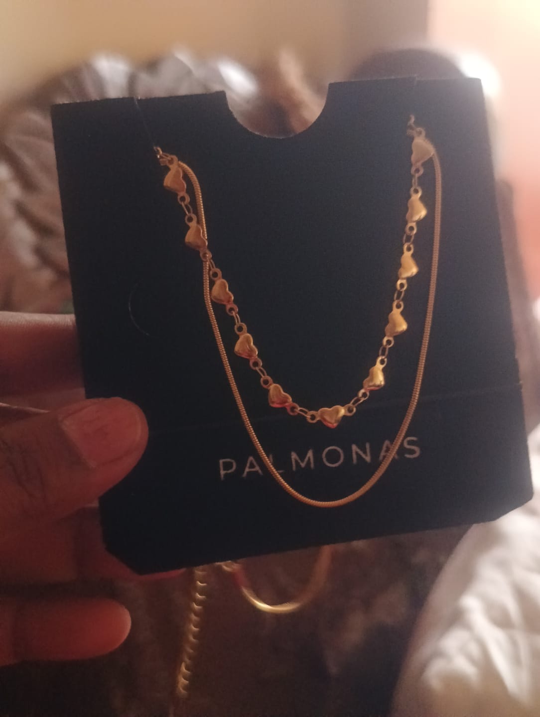 Customer photo review of Lovely Heart Two Layered Necklace
