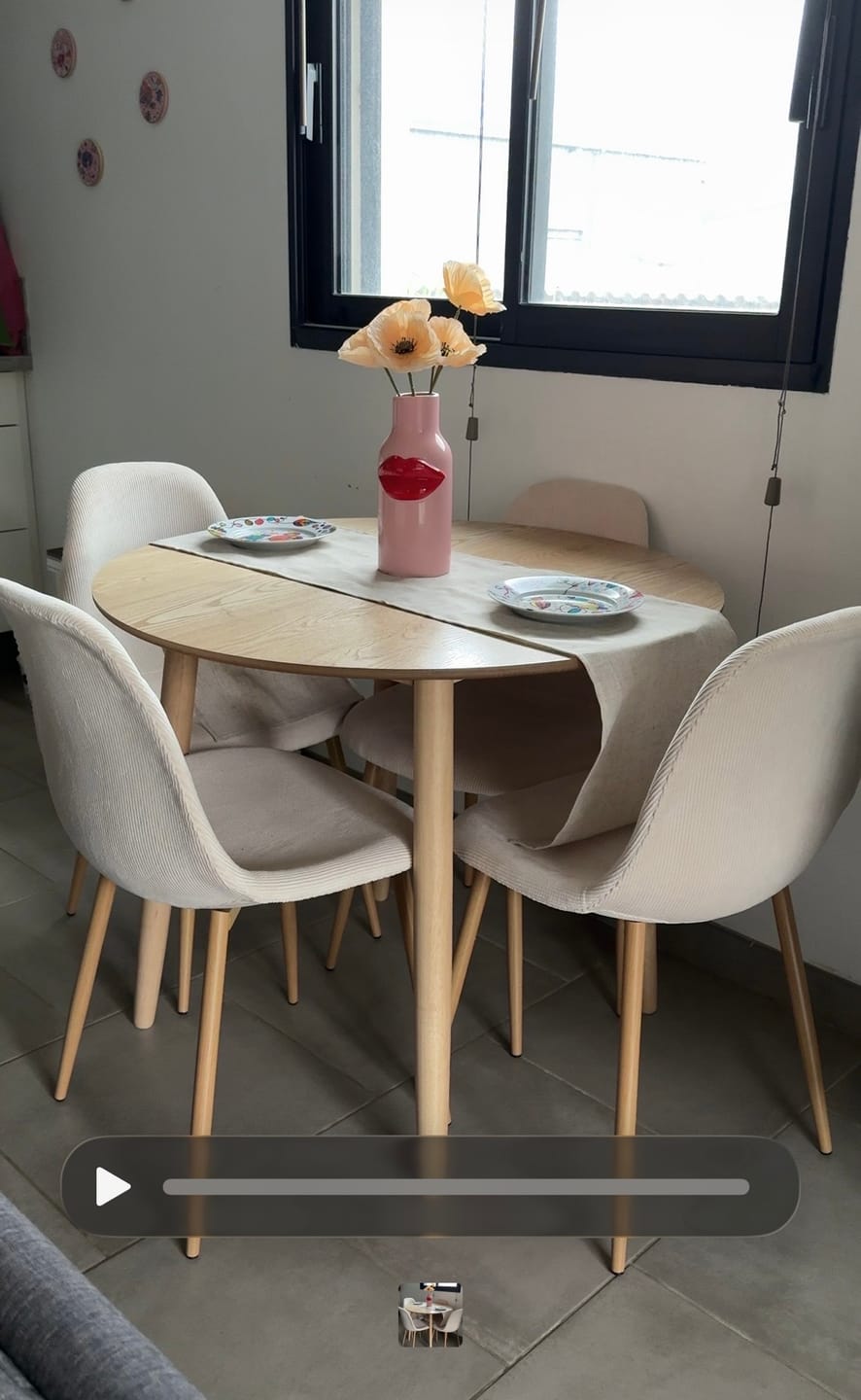 Customer photo review of TRADITION - Table a manger ronde 4 personnes en pin massif D90 coloris naturel