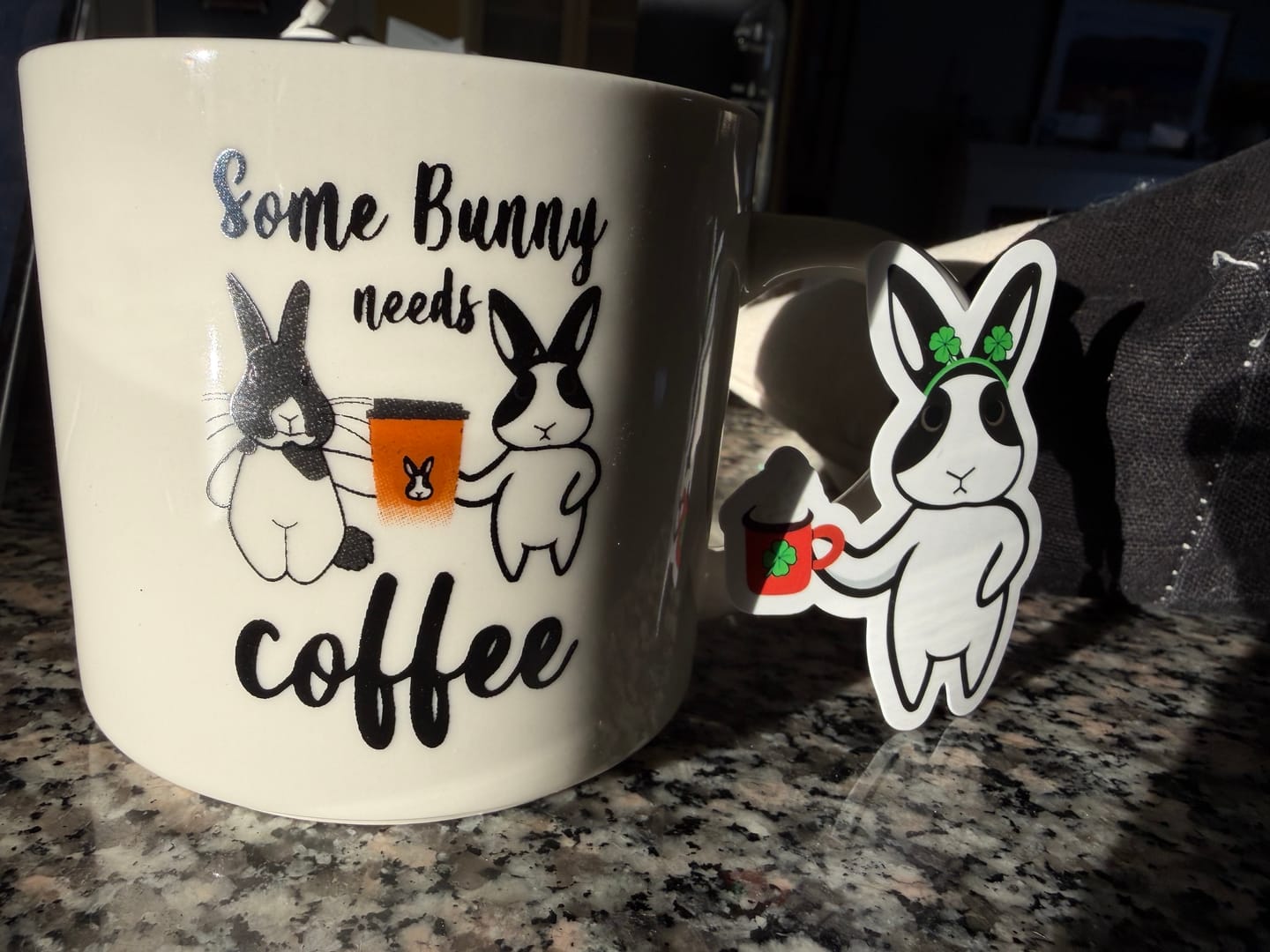 Customer photo review of Some Bunny Needs Coffee Mug