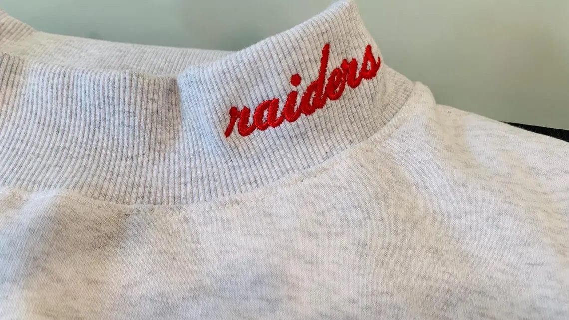 Customer photo review of Custom Mockneck Embroidered Team Name Sweatshirt – Stand-up Collar