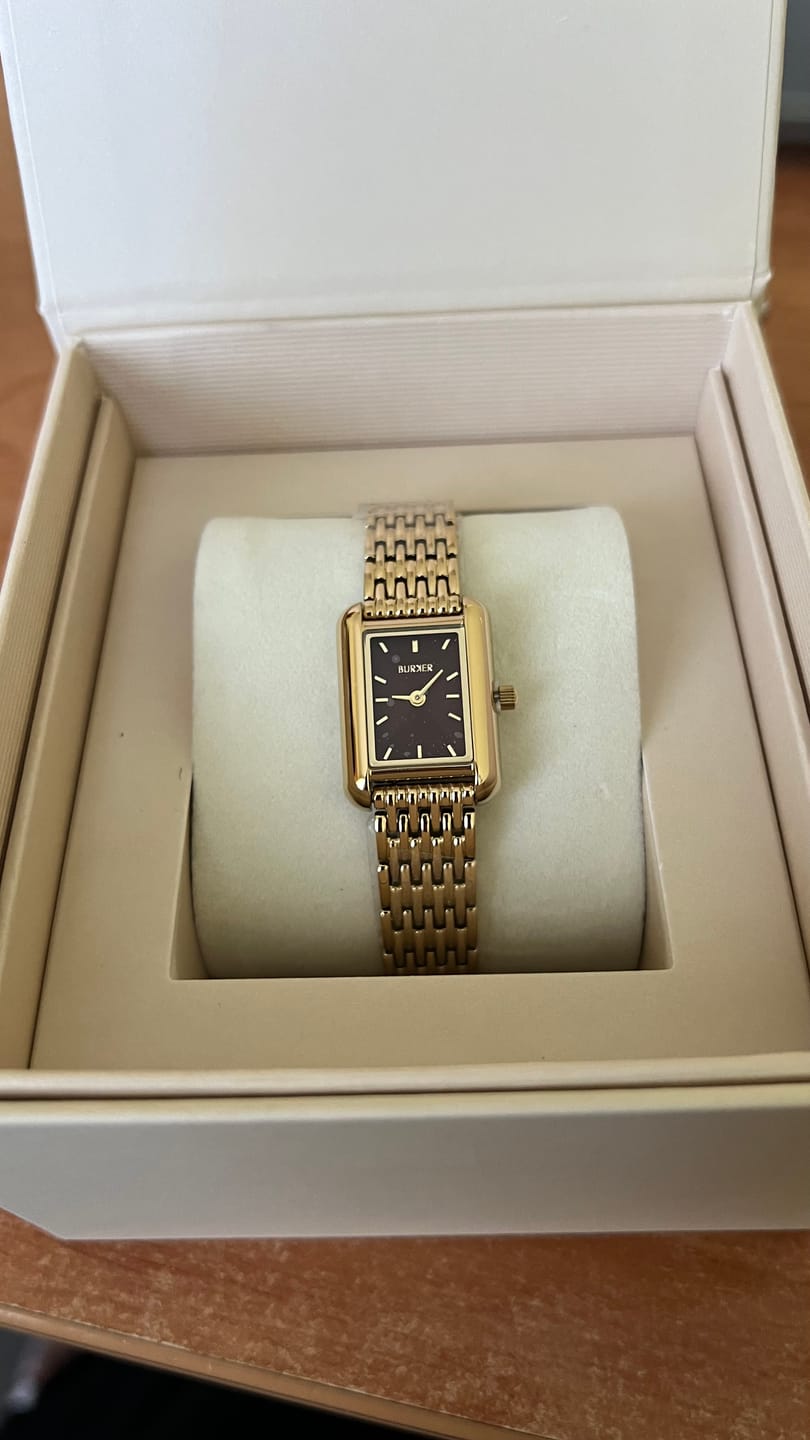 Customer photo review of Olivia Petite Gold Burgundy