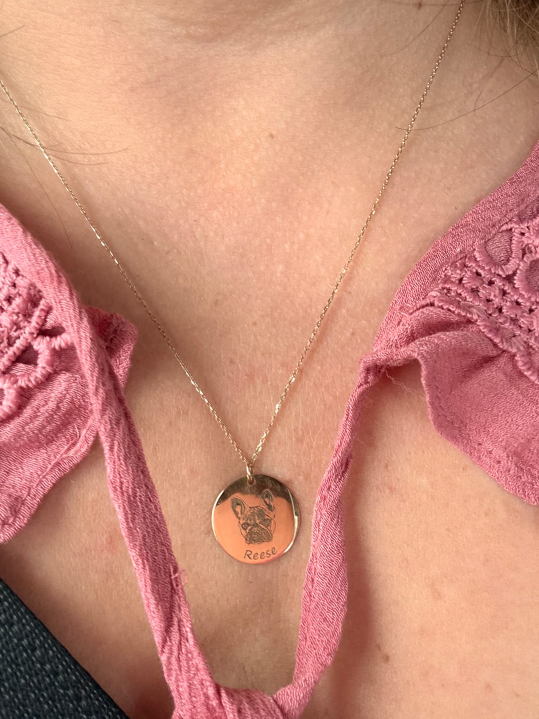 Customer photo review of Custom Pet Face Necklace
