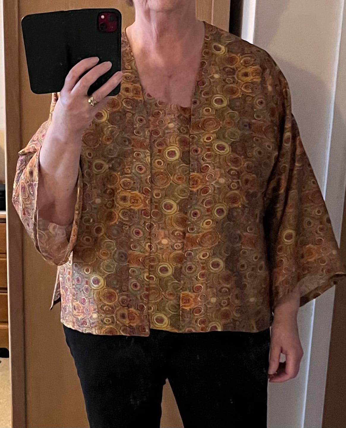 Customer photo review of Colourful Circles Bamboo Silkette Fabric