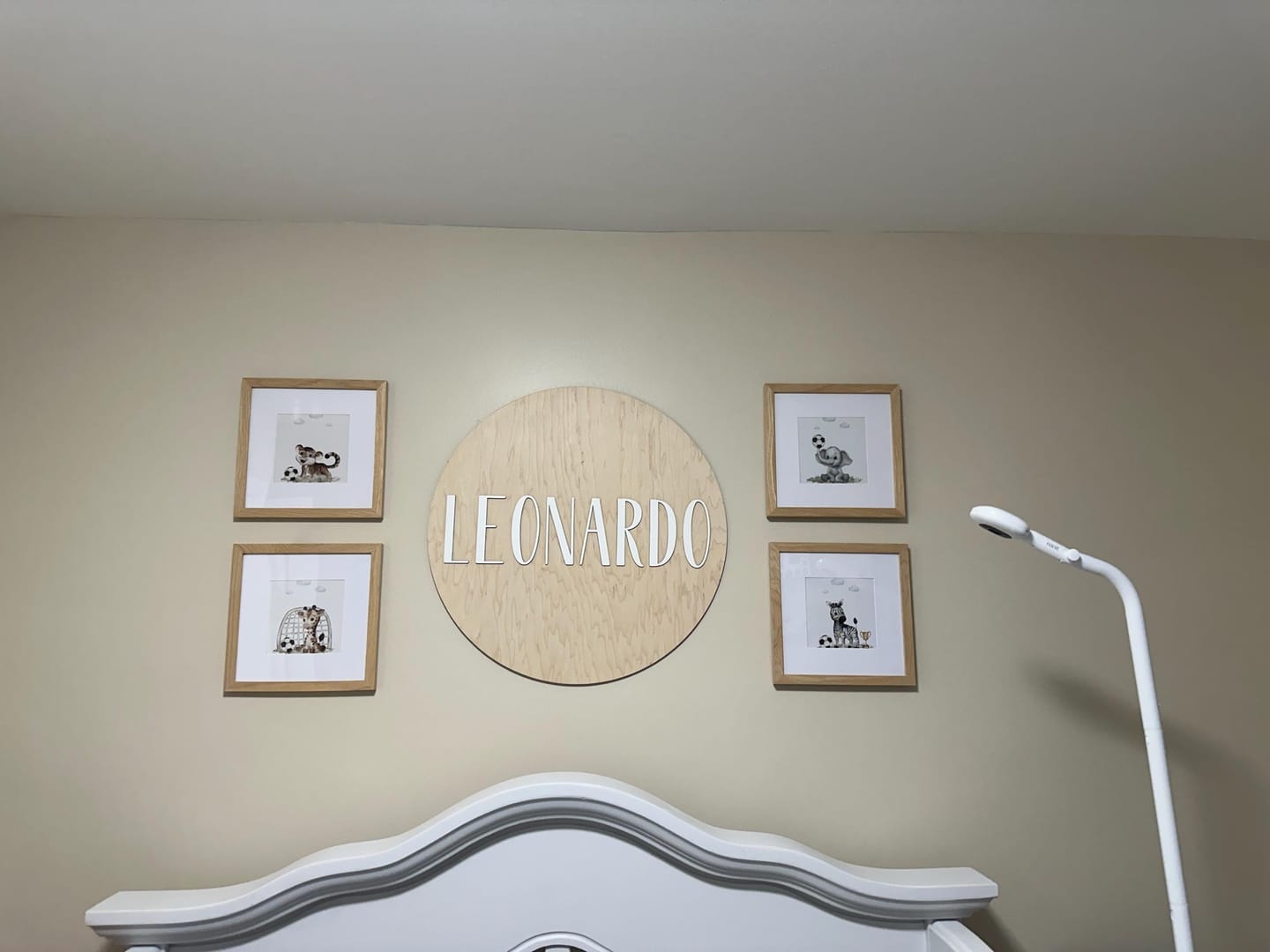Customer photo review of Round Nursery Name Sign